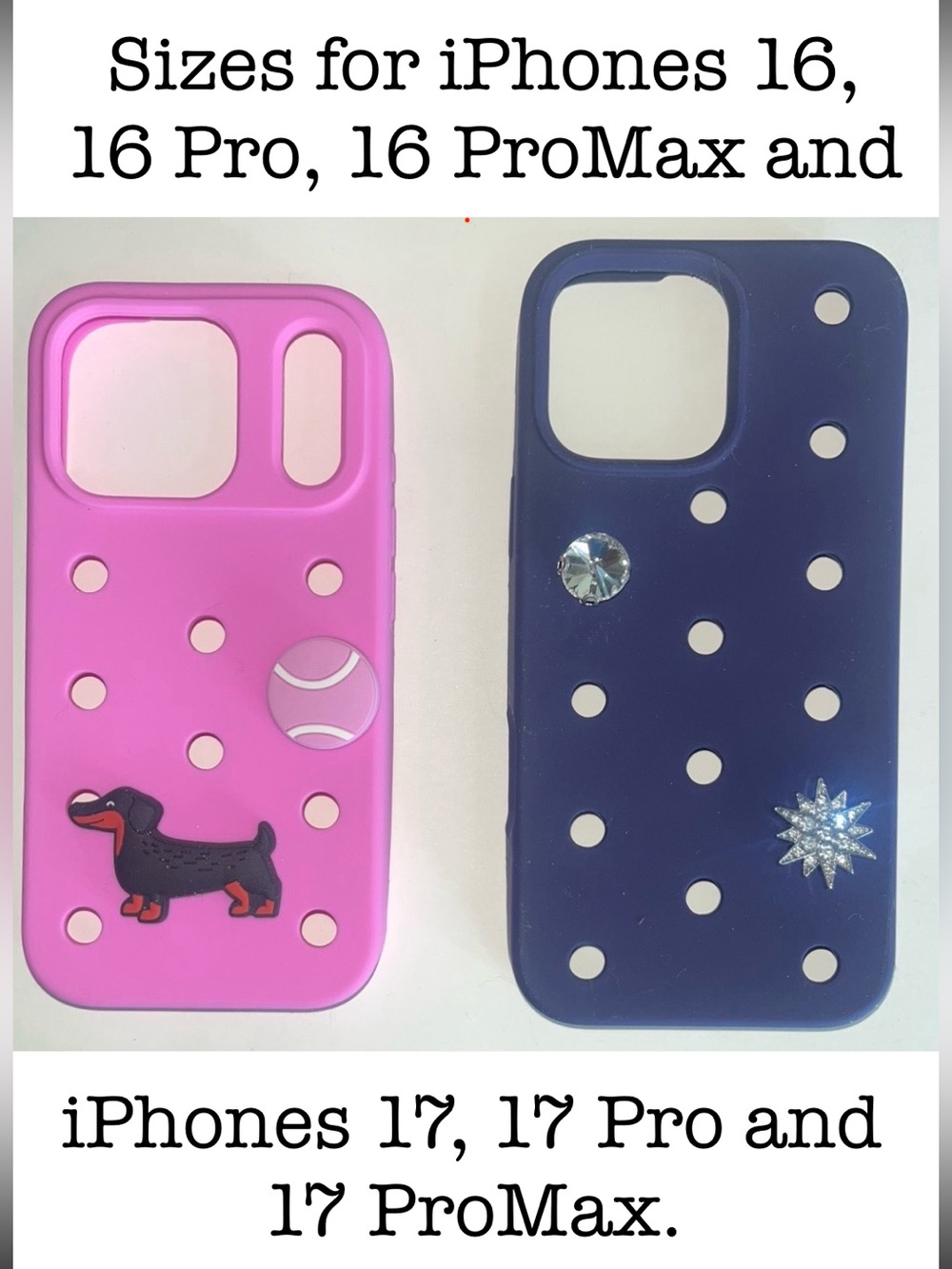 Silicone iPhone case for 16 or 17, Pro and Max in pink or navy - Picture 3 of 8
